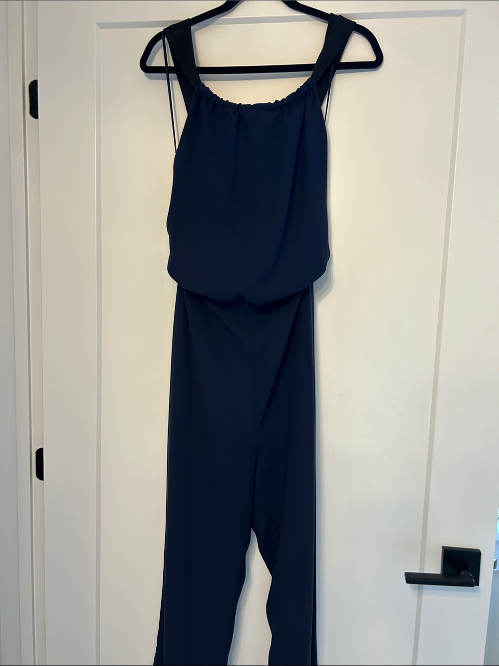 Reiss Dark Navy Sleeveless Wide-Leg Jumpsuit